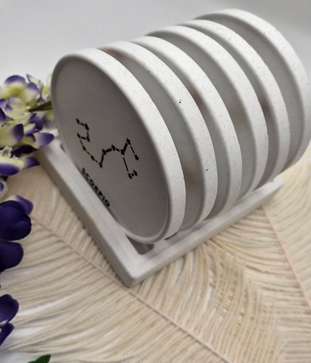 Zodiac Coaster Set with Stand